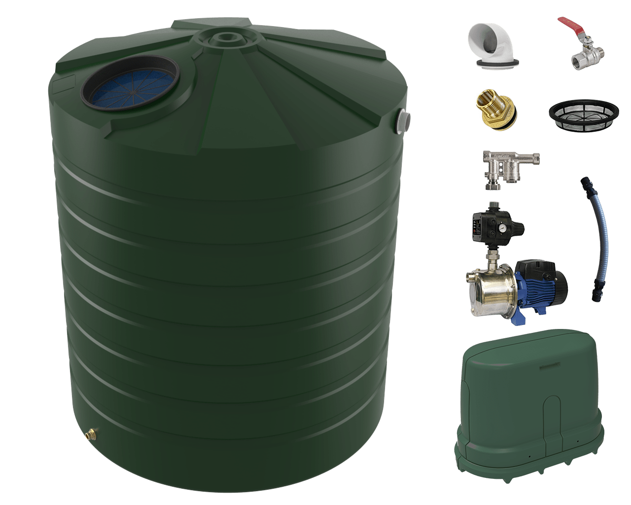 5000 Litre Round Water Tank and House Pump Package