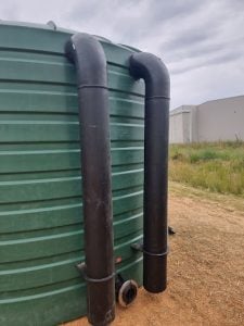 water tank with fittings 