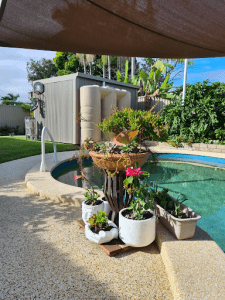 beige slimline rainwater tank