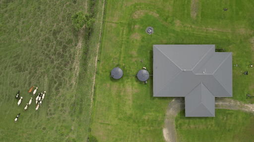 Grey water tanks on farm