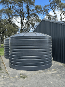  20,000 litres grey water tanks next to house